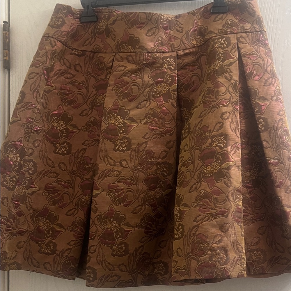 Context Brown Floral Skater Skirt